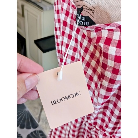 Bloomchic Red Gingham Dress with Blue Trim Size 1X (14-16) NWT - Picture 9 of 9